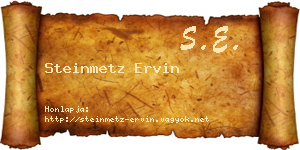 Steinmetz Ervin névjegykártya